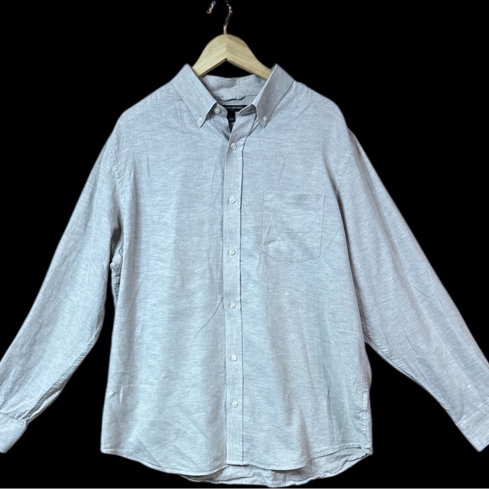 Banana Republic Natural Casual Linen Button Down‎ Shirt​